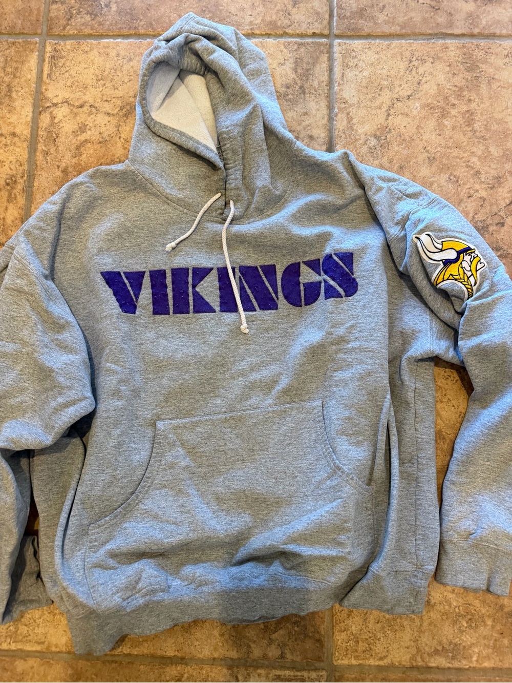 Majestic Gray Crewneck Sweater with Purple Vikings Logo
